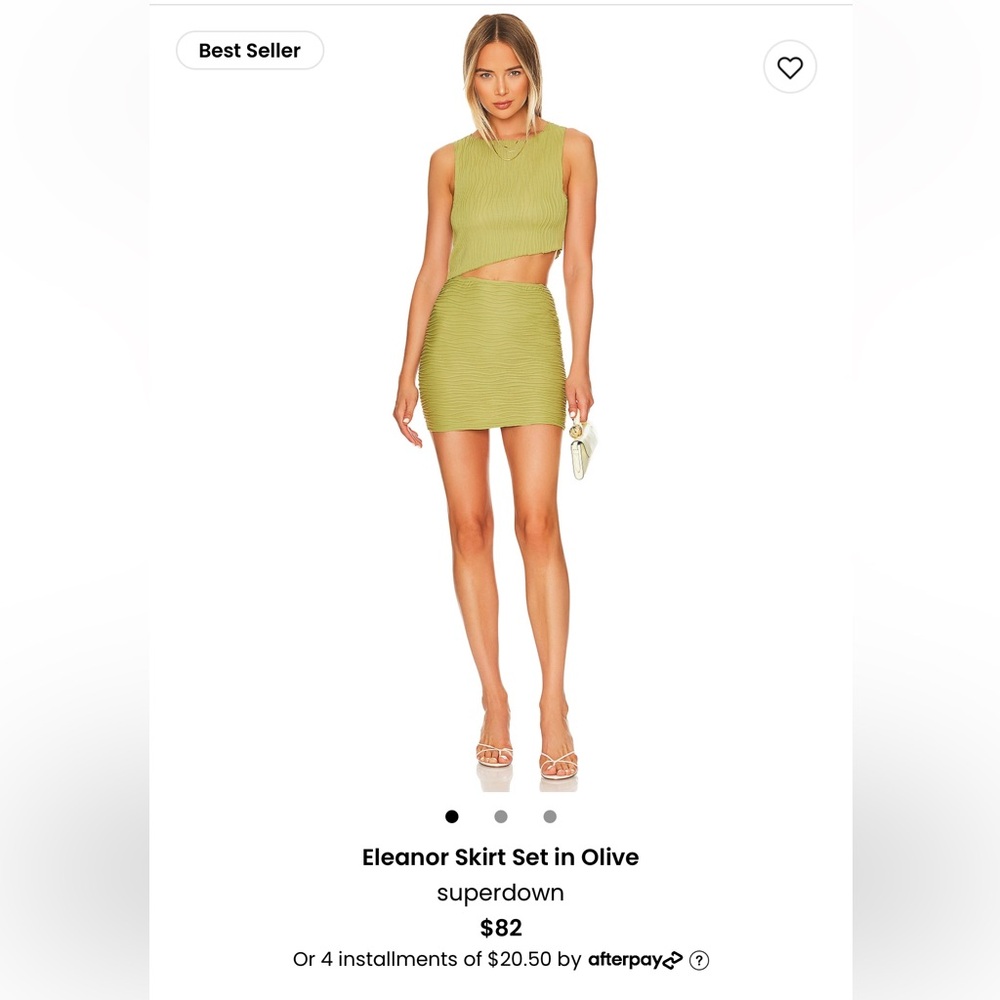 Eleanor Skirt Set in Olive. Brand - superdown. Size XS. NWT